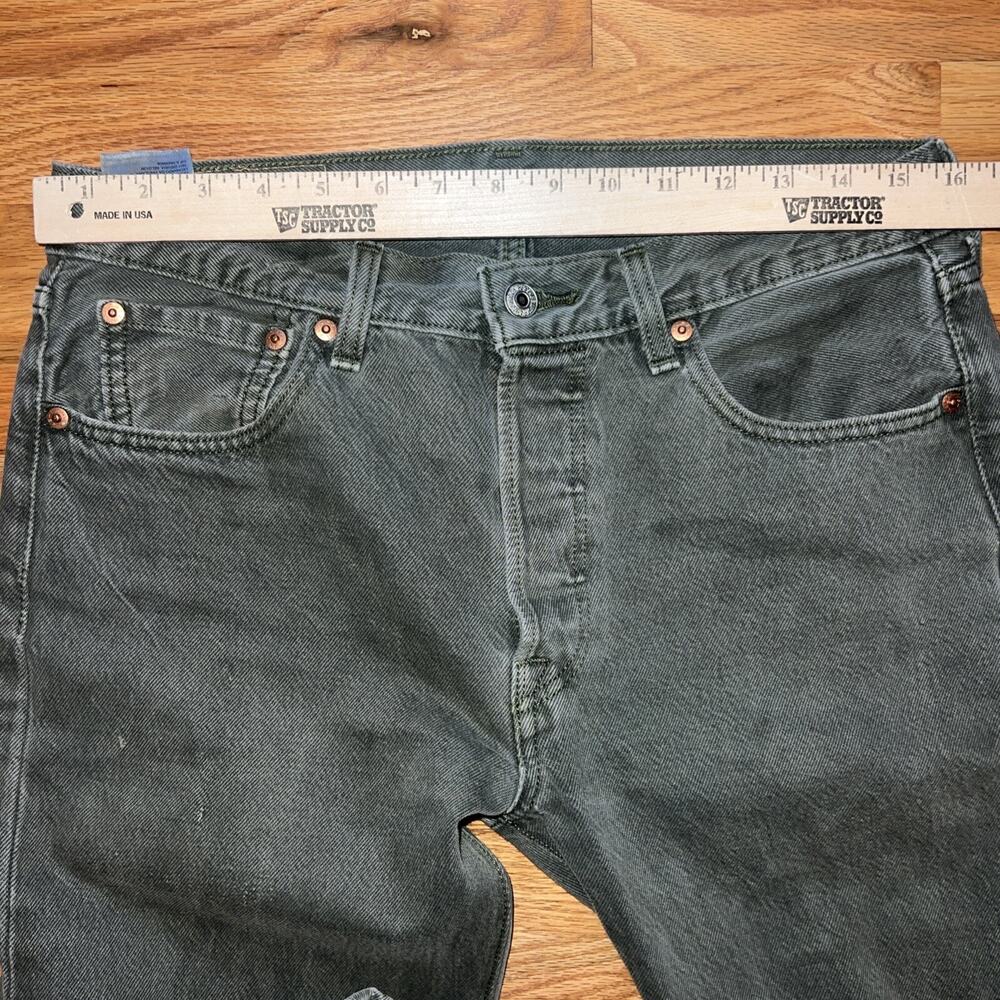 Vintage Levi’s Jeans 30x30 Green 501 Button Fly Straight Denim Pants USA 90s - Picture 11 of 14